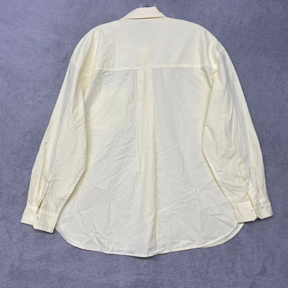 Madewell Shirt Womens XL Sheer Pineapple Yellow Easy Button Down Poplin NY392 - Picture 7 of 9